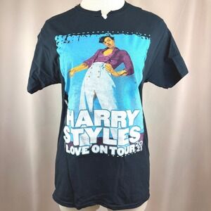 Harry Styles|Mens T-Shirt Black |M|Love on Tour 2021 Merch Tour Concert Cotton
